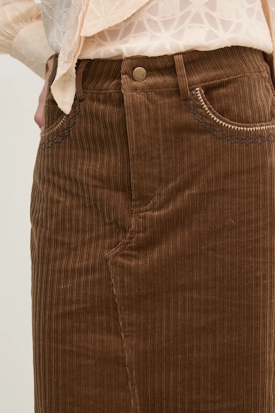 Hoss Intropia fustă din velur maro 8428073