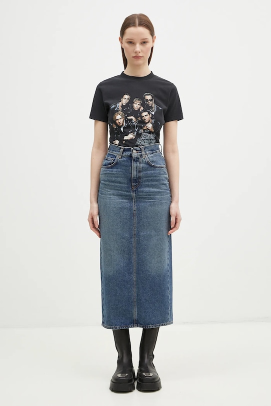 Fiorucci fustă din denim din bumbac Denim Midi W01FPDSK176DN01DN02