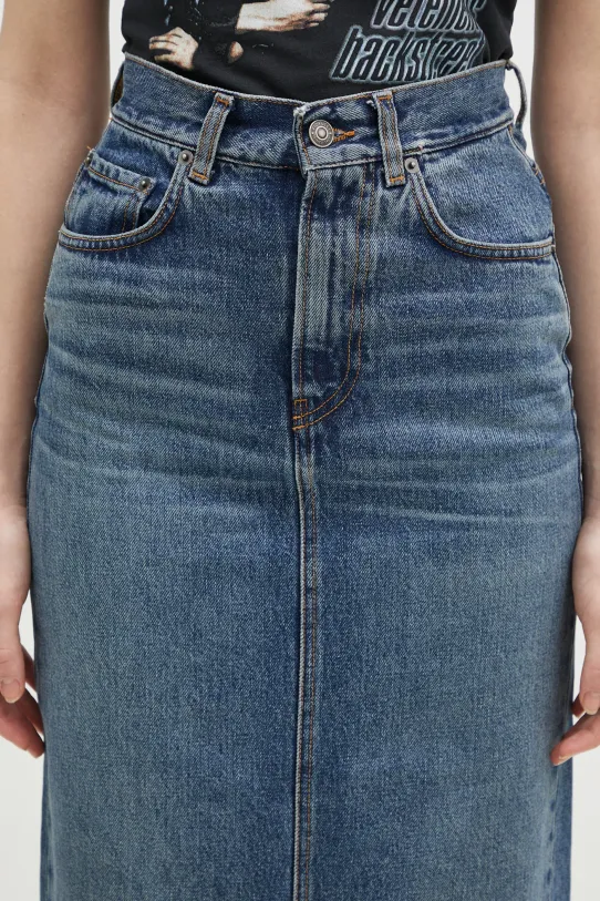 Bavlnená rifľová sukňa Fiorucci Denim Midi tmavomodrá W01FPDSK176DN01DN02