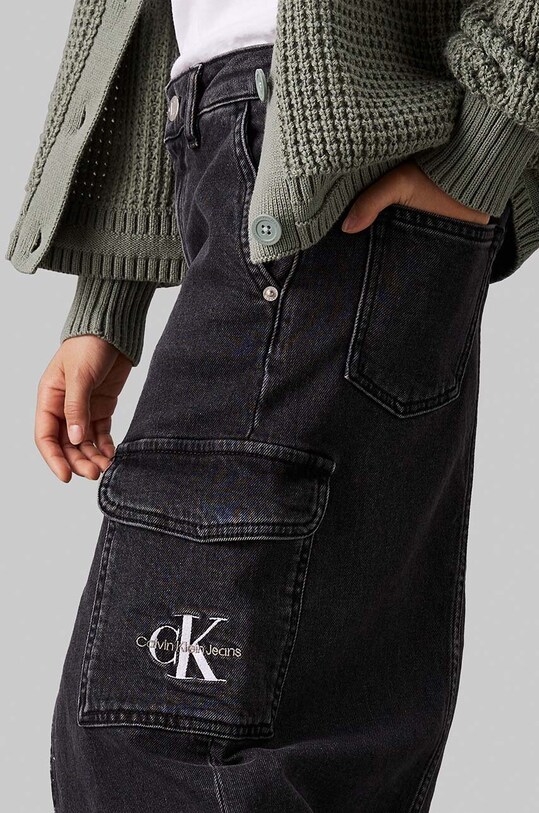 Calvin Klein Jeans fustă din denim pentru copii negru IG0IG02520.9BYH.