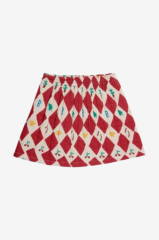Дитяча бавовняна спідниця Bobo Choses Harlequin 224AC069 червоний AW24
