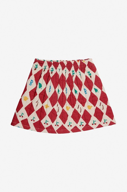 Детская хлопковая юбка Bobo Choses Harlequin 224AC069 красный AW24