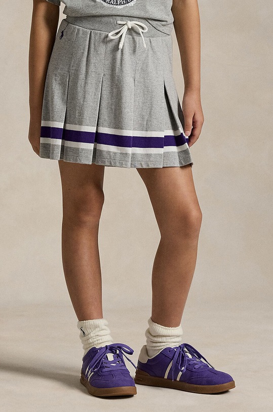 Dětská bavlněná sukně Polo Ralph Lauren 313950967001 šedá