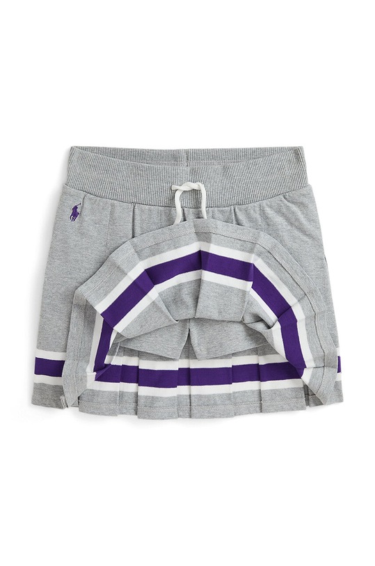 Dětská bavlněná sukně Polo Ralph Lauren šedá 313950967001