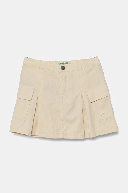 Дитяча вельветова спідниця United Colors of Benetton бавовна бежевий 4O5GC0021.G.Seasonal