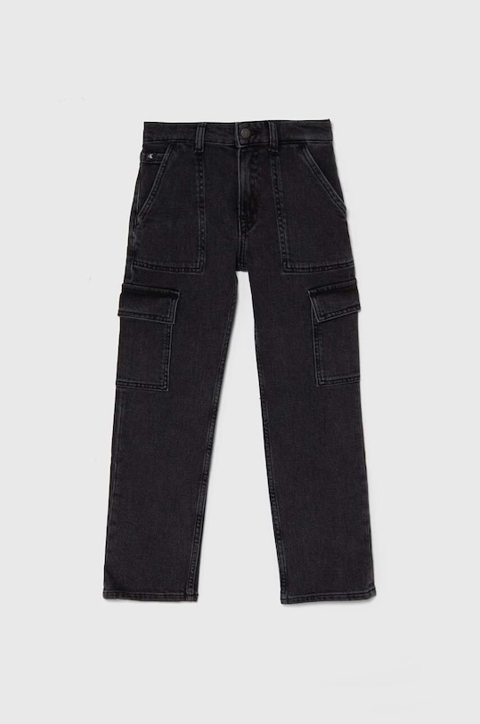 Calvin Klein Jeans jeansy dziecięce REGULAR CARGO z regulacją czarny IB0IB02115.9BYH