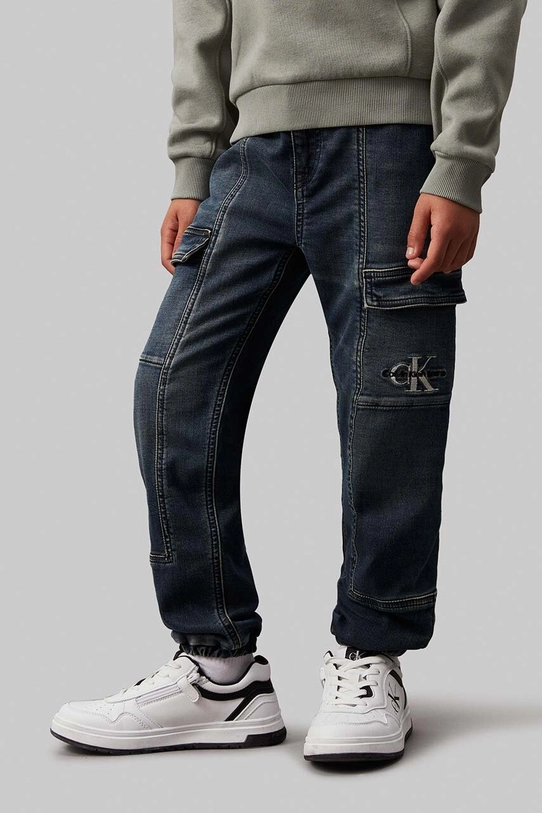 Calvin Klein Jeans jeansy dziecięce DENIM JOGGER IB0IB02116.9BYH granatowy