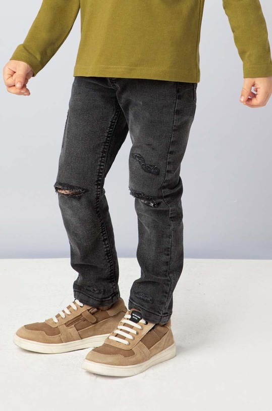 Mayoral jeans copii Joggery denim z przetarciami gri 4538.5F.Mini.9BYH