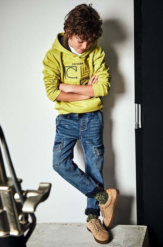 Dětské rifle Mayoral denim jogger cargo džíny modrá 7534.7C.Junior.9BYH