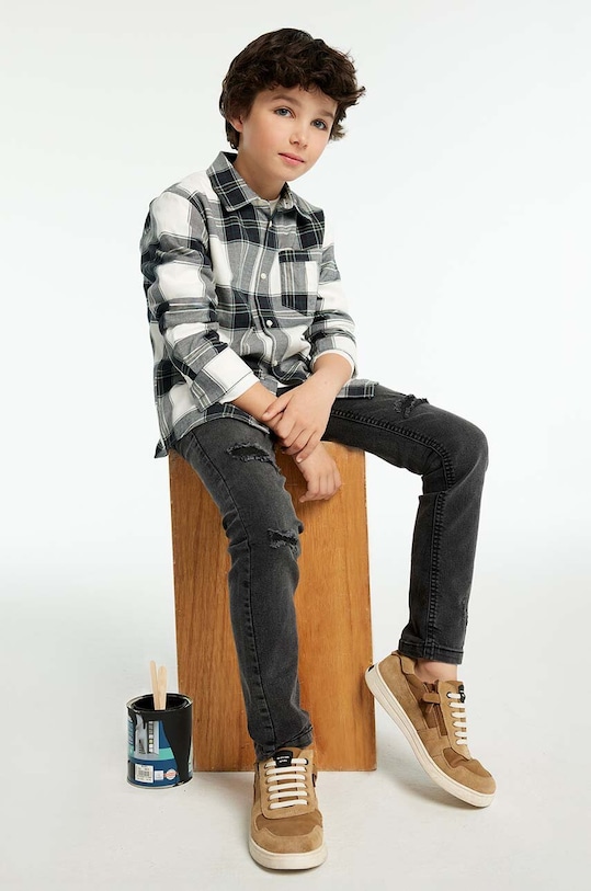 Dětské rifle Mayoral denim rubbed džíny šedá 7538.7D.Junior.9BYH