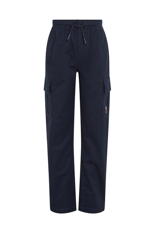 Детские хлопковые брюки Tommy Hilfiger CARGO PULL ON COTTON PANTS KB0KB09243.9BYH. тёмно-синий AW24