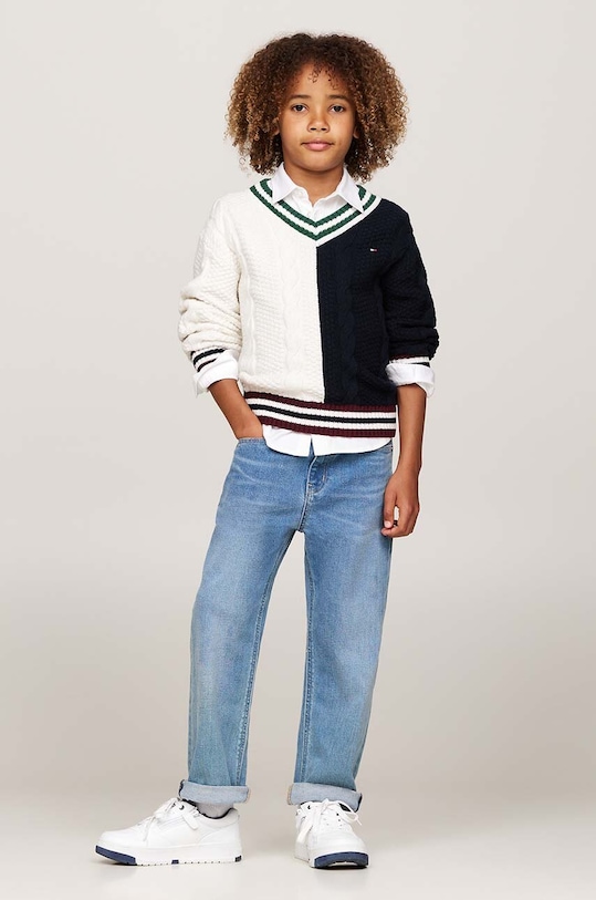 Detské rifle Tommy Hilfiger BAGGY s reguláciou modrá KB0KB09182.9BYH.128.176