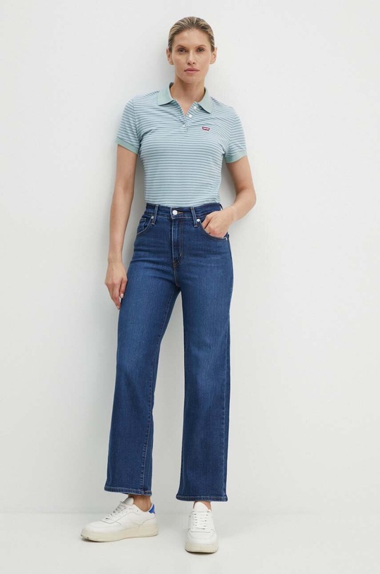 Džíny Levi's HIGH RISE WIDE LEG 72970 námořnická modř AW24