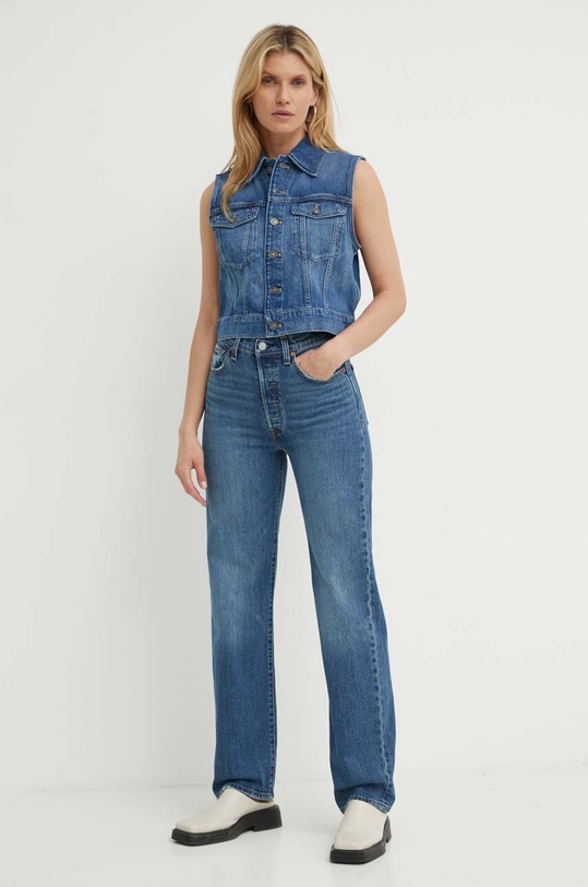 Levi's jeansy RIBCAGE FULL LENGTH 79078 granatowy SS25