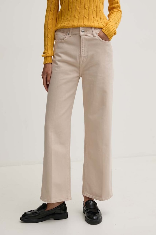 Pepe Jeans jeansy STRAIGHT JEANS UHW Planet friendly beżowy PL204731YH3