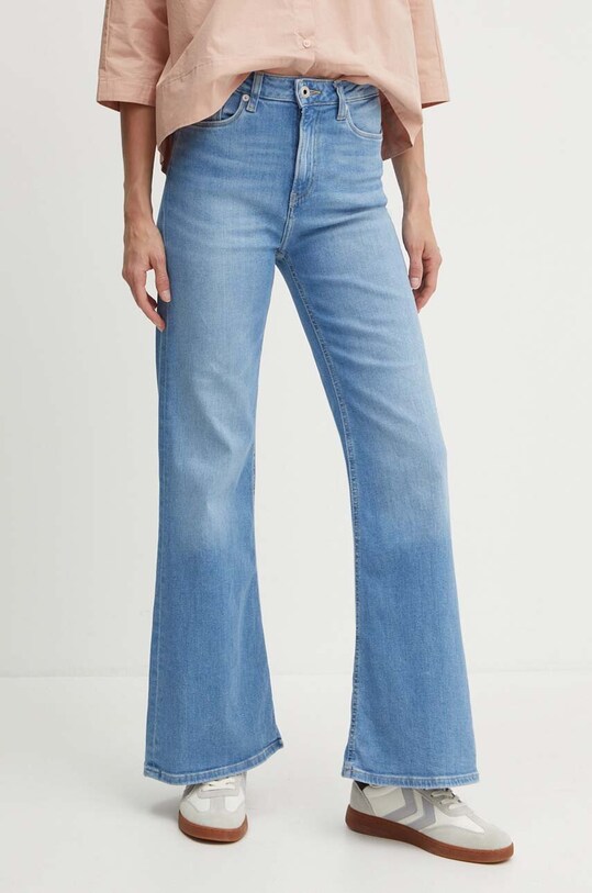 Rifle Pepe Jeans FLARE HW Planet friendly modrá PL204734MQ4