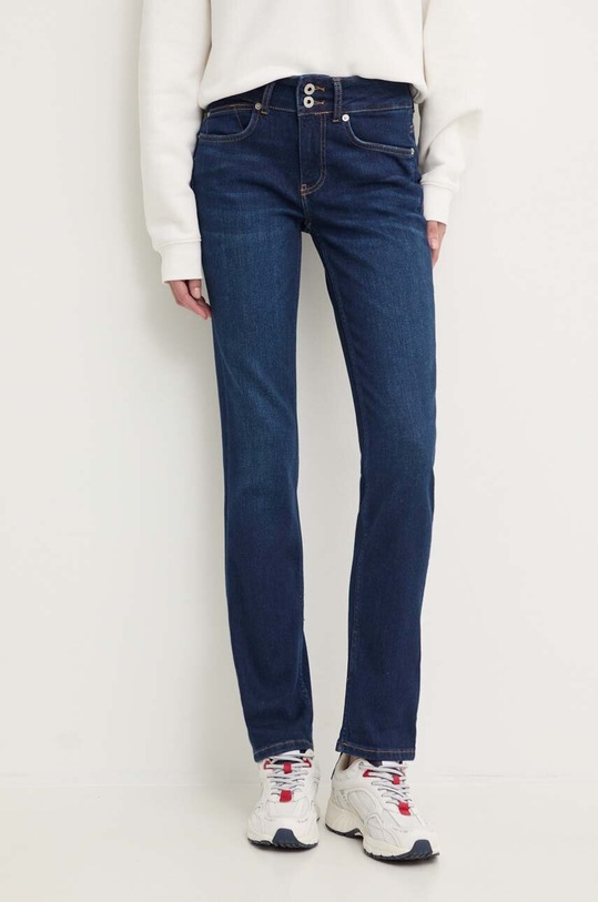 Rifle Pepe Jeans SLIM JEANS MW Planet friendly tmavomodrá PL204735CU1