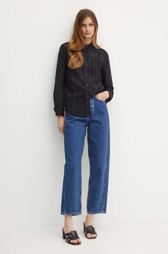 Rifle Pepe Jeans BARREL JEANS UHW PL204739CU0 tmavomodrá AW24