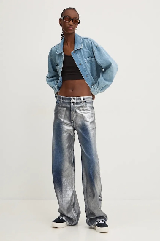 Chiara Ferragni jeansy 77CBB5P1 srebrny AW24