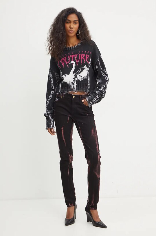 Τζιν παντελόνι Versace Jeans Couture 77HAB5K0.DW081F01 μαύρο AW24