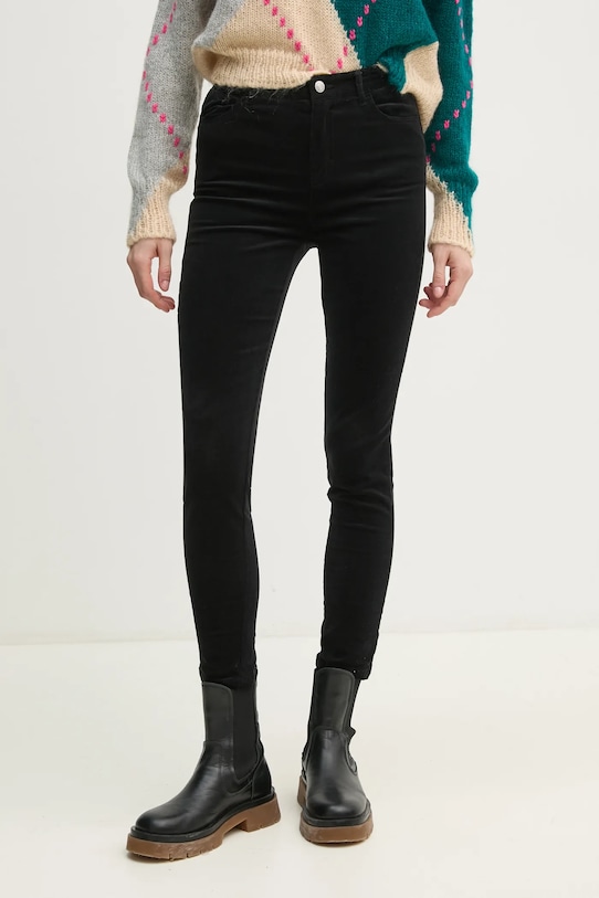 United Colors of Benetton spodnie sztruksowe z elastanem czarny 4MIQDE028