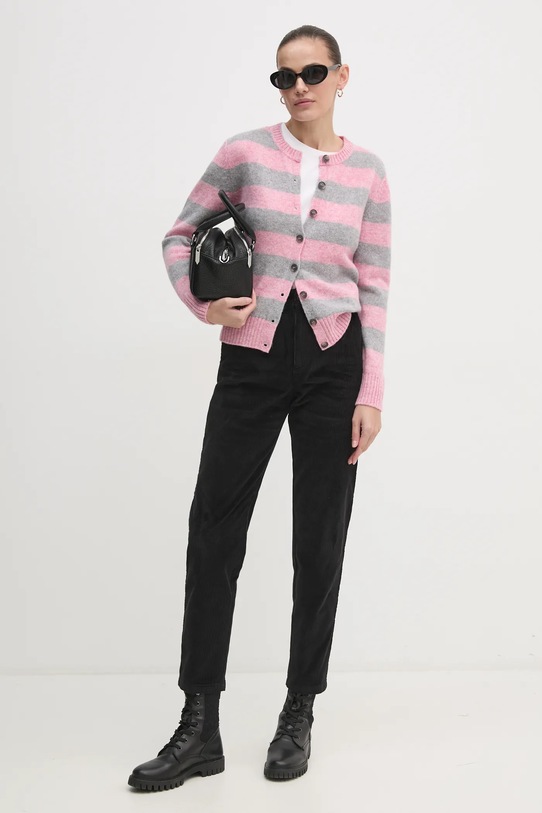 United Colors of Benetton pantaloni de catifea cord 4ZENDF07H negru AW24