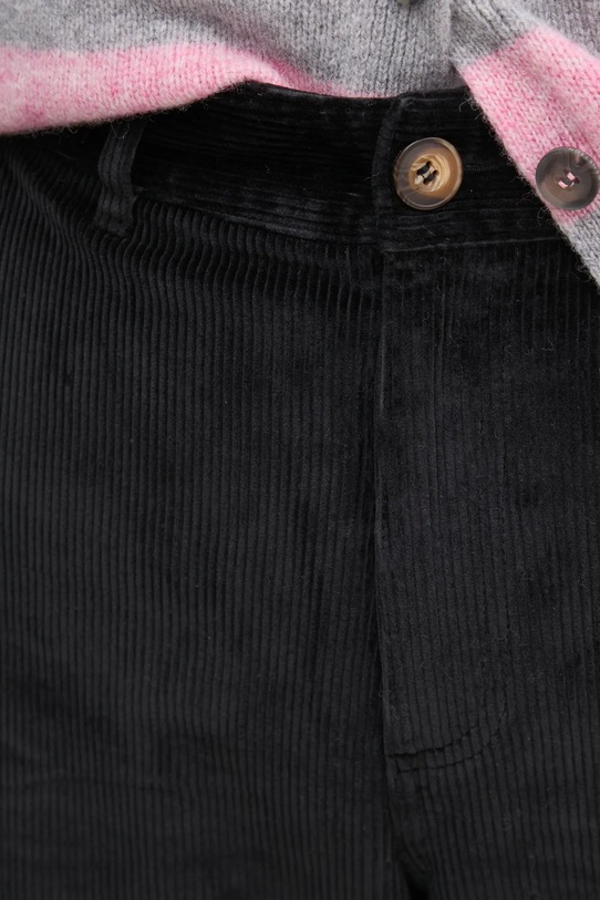 United Colors of Benetton pantaloni de catifea cord negru 4ZENDF07H
