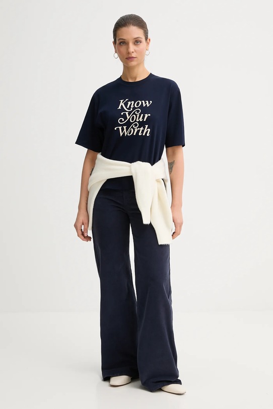 United Colors of Benetton spodnie 41ULDE029 granatowy AW25