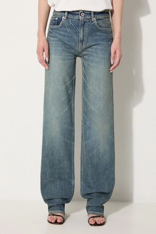 Džíny Kenzo Asagao Regular Waist Fit Jeans modrá FE62DP2166S7.DY