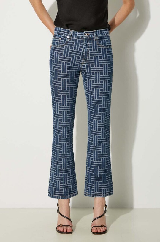Τζιν παντελόνι Kenzo Bara Cropped Fit Jeans μπλε FE62DP2296J3.DS