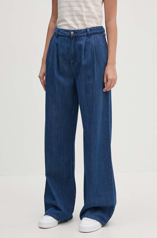 Pepe Jeans jeansy LOOSE ST JEANS HW PLEAT Planet friendly granatowy PL204717