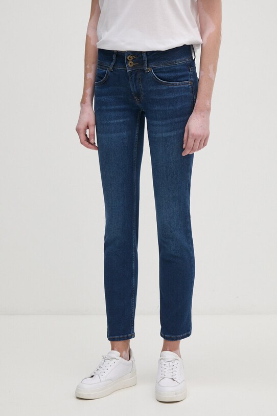 Pepe Jeans jeansy SLIM JEANS LW Planet friendly granatowy PL204729DP6