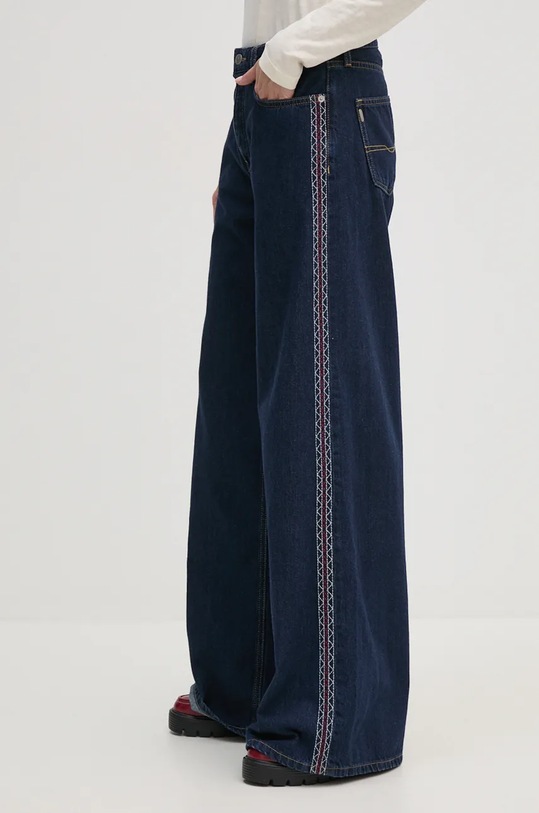 Pepe Jeans jeansy WIDE LEG JEANS MW CRAFT Planet friendly granatowy PL204839