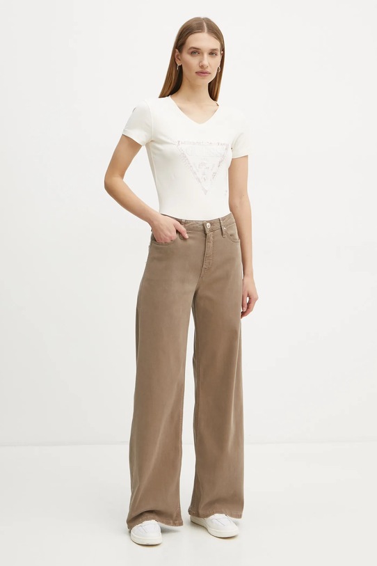 Guess jeansy W4BA82.WFQYB beżowy AW24