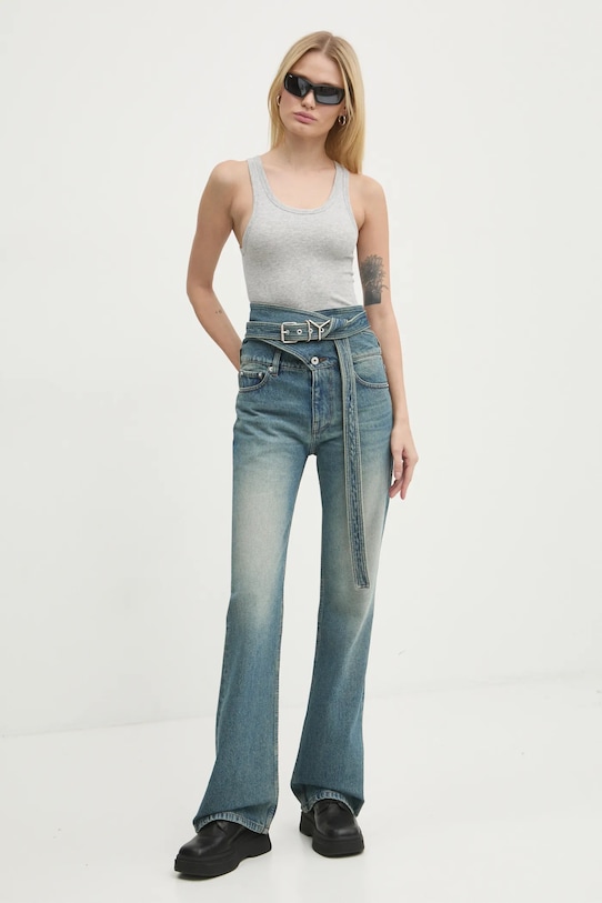 Y/Project jeans WRAP BELT JEANS albastru 107PA006