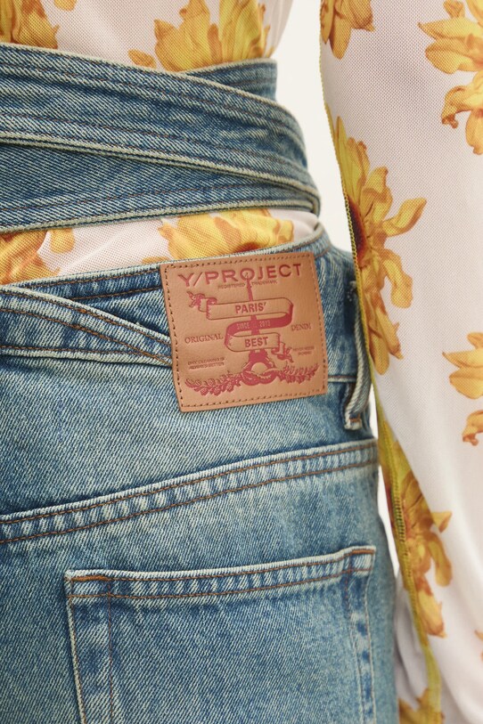 Дънки Y/Project WRAP BELT JEANS 107PA006 син