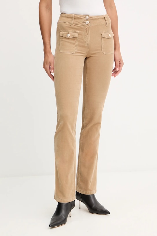 Morgan pantaloni de catifea cord POLENO panza bej POLENO