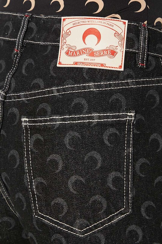 Marine Serre jeans Moon Laser Denim Loose Jeans WPA128A.RDEN0001 black