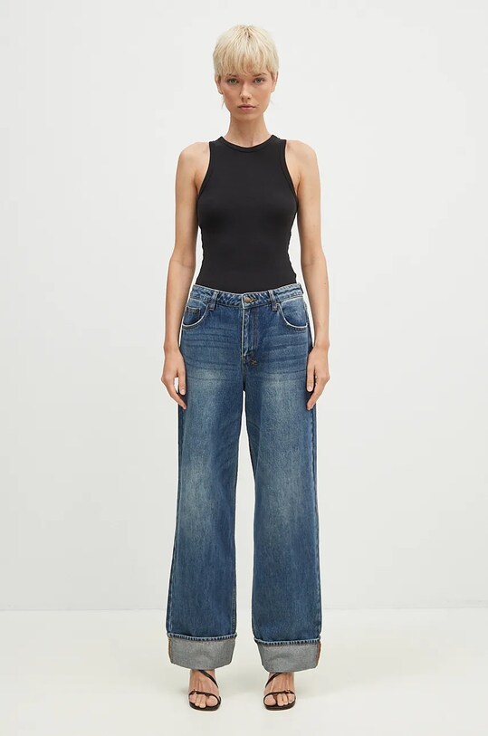 KSUBI jeansy Low Rider Cuffed Aged WFA24DJ006 niebieski