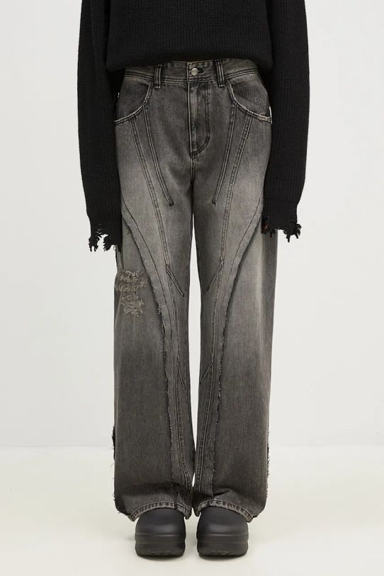 Andersson Bell jeansy Panel Carpenter Wide-Leg Jeans szary apa743m