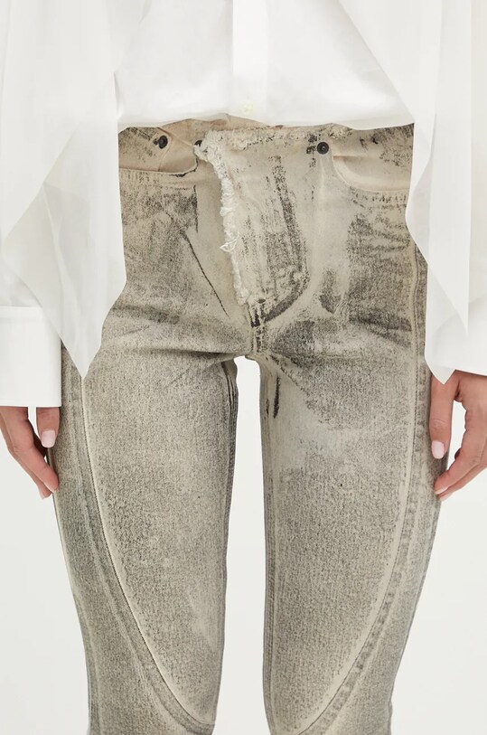 Τζιν παντελόνι Ottolinger Raw-Edge Drape Denim Pants μπεζ 1170804921