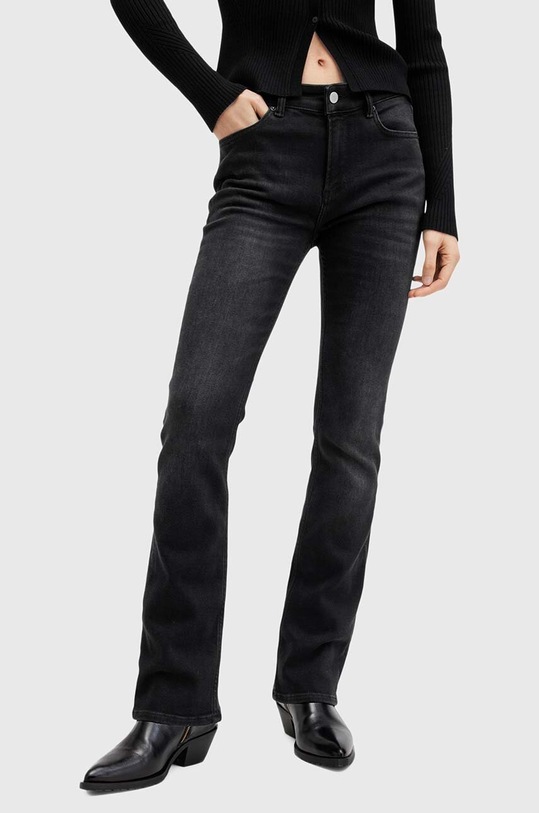 AllSaints blugi din bumbac HALDAN SLIM BOOTCUT W061EB negru AW24