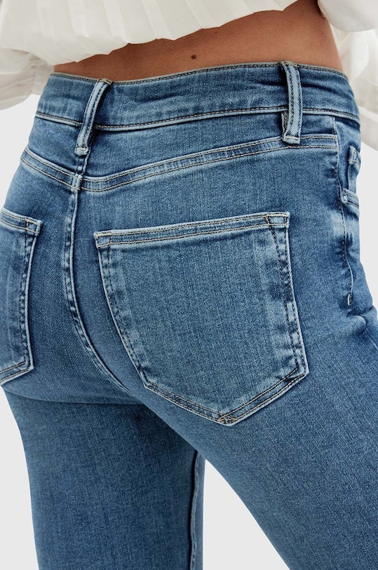 Bavlněné džíny AllSaints DAX ASYM HEM JEAN modrá W070EA
