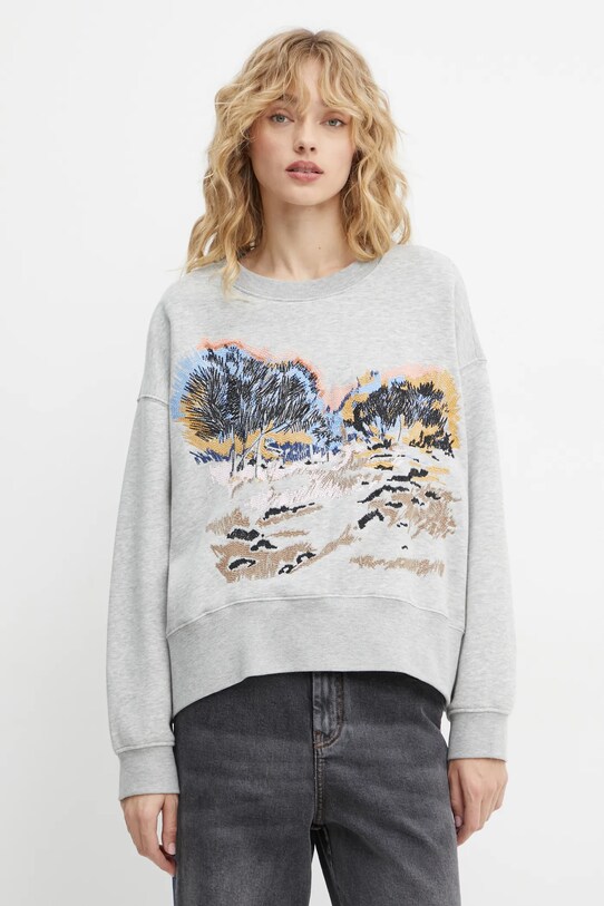 Mikina MUNTHE SAZZILY bez kapucne sivá 244115024462