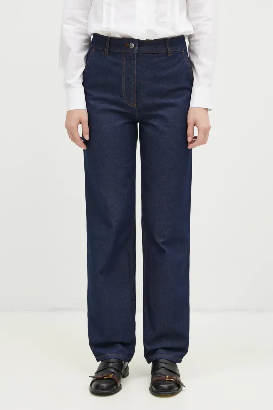 Maison Kitsuné jeansy Straight Denim granatowy NW01113WW0081