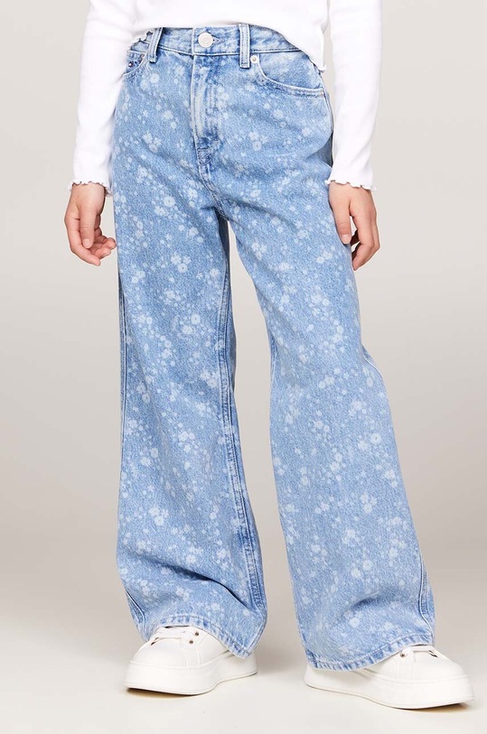 Dětské rifle Tommy Hilfiger MABEL FLOWER DENIM KG0KG08016.9BYH.128.176 modrá