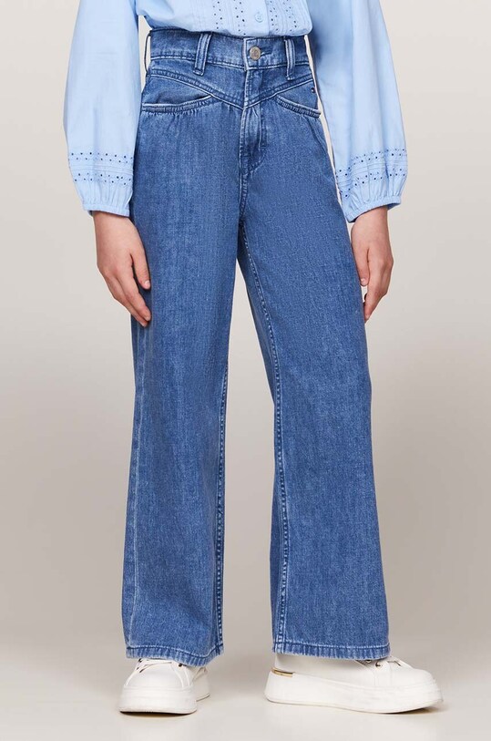 Dětské rifle Tommy Hilfiger MABEL FRONT YOKE DENIM KG0KG08019.9BYH.110.122 modrá