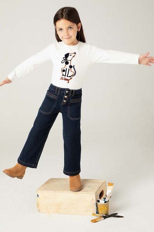 Mayoral jeansy dziecięce wide leg jeansy granatowy 4547.6D.Mini.9BYH