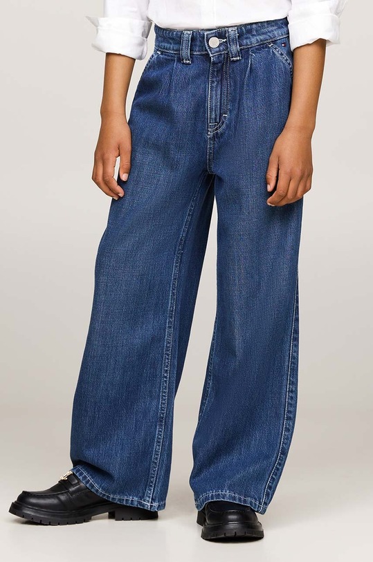 Dziewczynka Tommy Hilfiger jeansy dziecięce MABEL PLEATS KG0KG08144.9BYH. granatowy