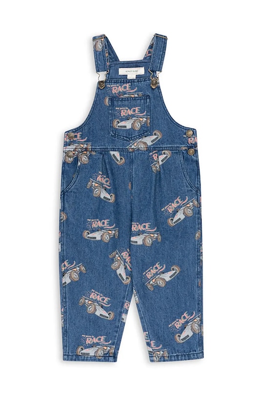 Dětské kalhoty na šle Konges Sløjd MAGOT OVERALLS GOTS KS101589 modrá AW24